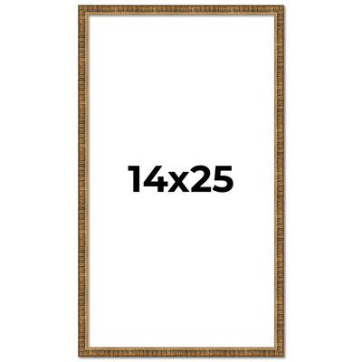 14x25 Frame Gold Solid Wood Picture Frame - Complete Modern Photo