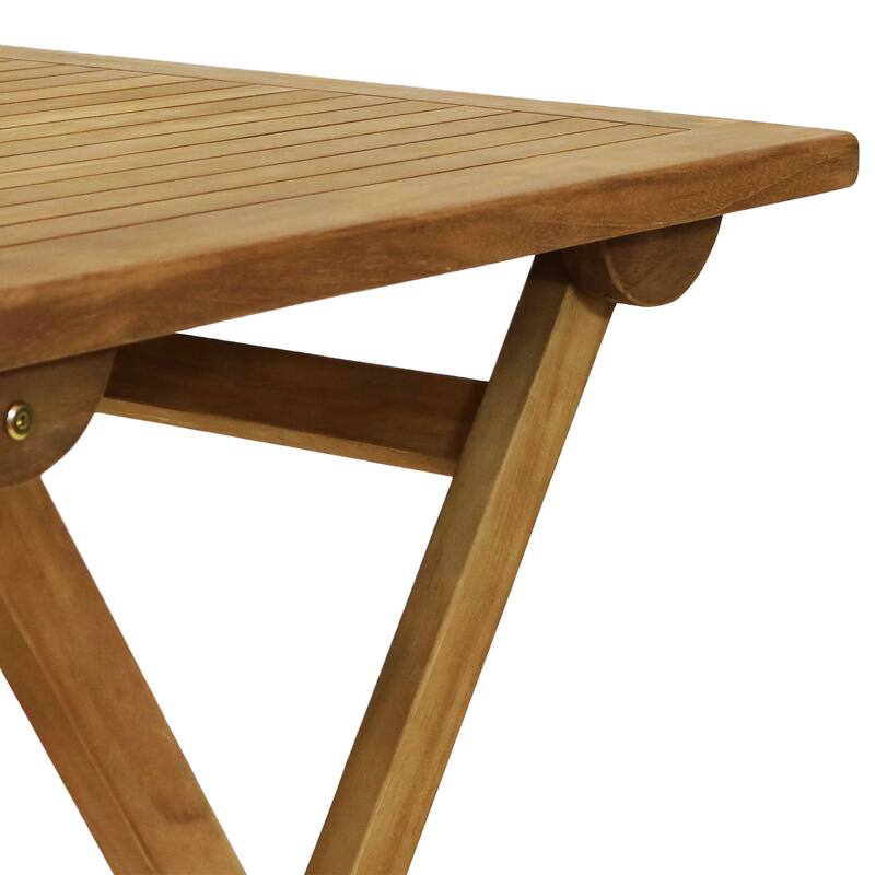 Nantasket 3pc Teak Folding Outdoor Bistro Set - 2 Chairs and 1 Table