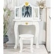 preview thumbnail 8 of 12, Pretend Play Kids Vanity Set with Mirror and Stool White