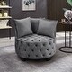 preview thumbnail 1 of 9, Contemporary Upholstered Tufted Leisure Chair Accent Chair Dark Gray