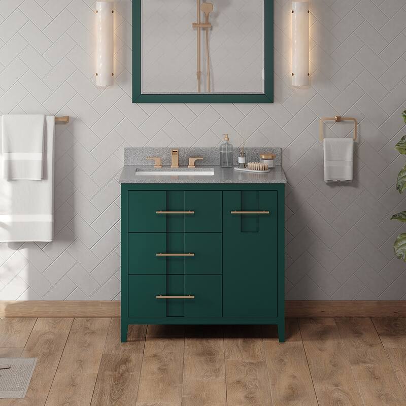 Jeffrey Alexander VKITKAT36R-MARBLE Katara 36" Free Standing Vanity