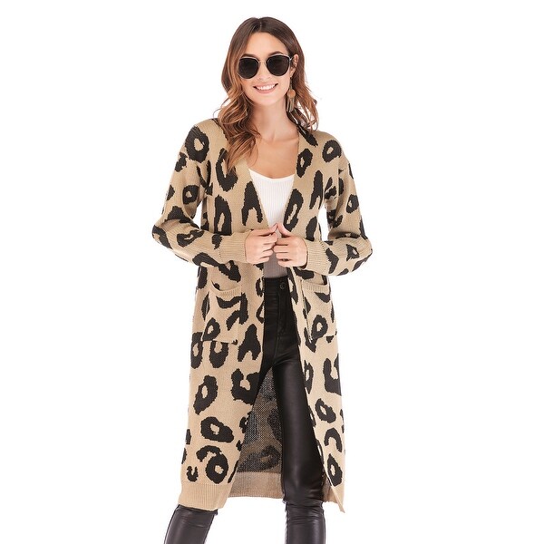 leopard print cardigan long