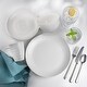 preview thumbnail 7 of 6, Euro Ceramica Fez 20 Piece White Drink & Dine Set (Dinnerware + Clear Highball Glasses)