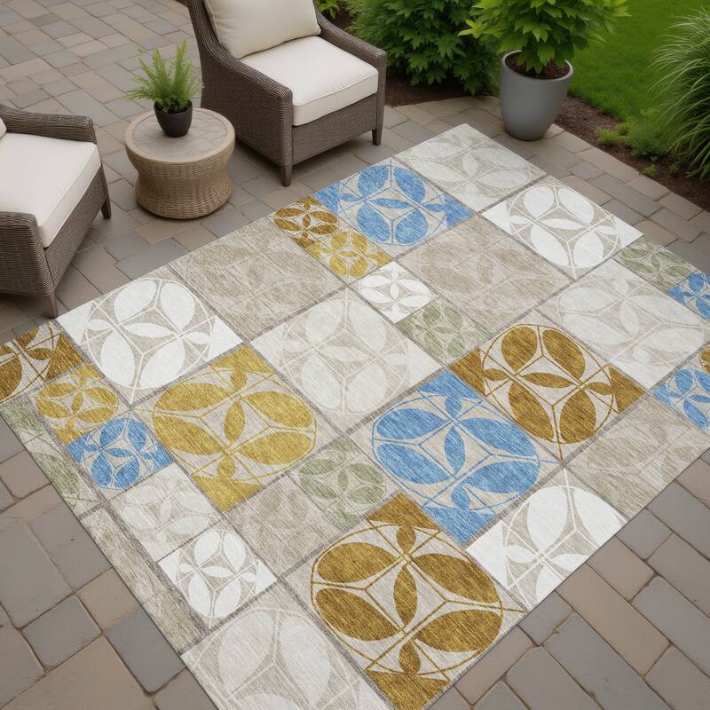 Machine Washable Indoor/ Outdoor Patch Lupton Chantille Rug