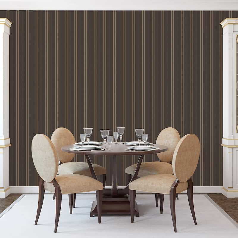 Galerie Wallcoverings Palazzo 2 Collection Silky Stripe Vinyl on Non-woven Matte Wallpaper Roll