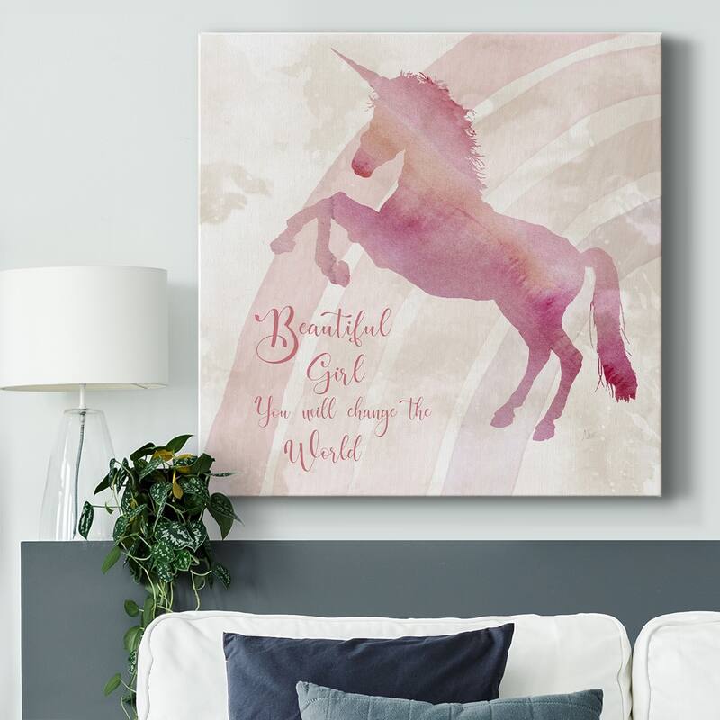 Beautiful Girl Unicorn-Gallery Wrapped Canvas