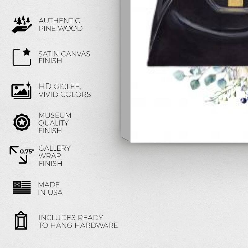 Wynwood Studio Canvas Fashion and Glam Peekaboo Bag White and Glam Wall Art Canvas Print