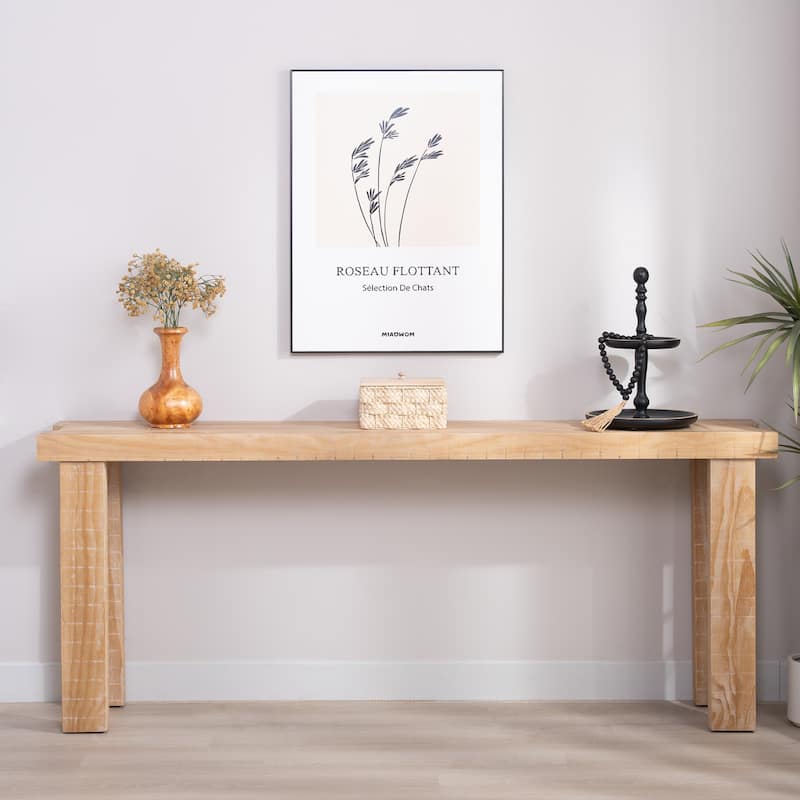 Narrow Entryway Table Long Sofa Table Natural Wood Console Table - Natural