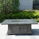 preview thumbnail 8 of 16, Direct Wicker Ellington Rectangle Gas Firepit Rattan Dining Table Grey