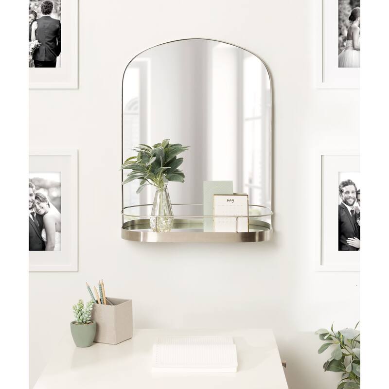 Kate and Laurel Peyson Framed Arch Mirror with Shelf