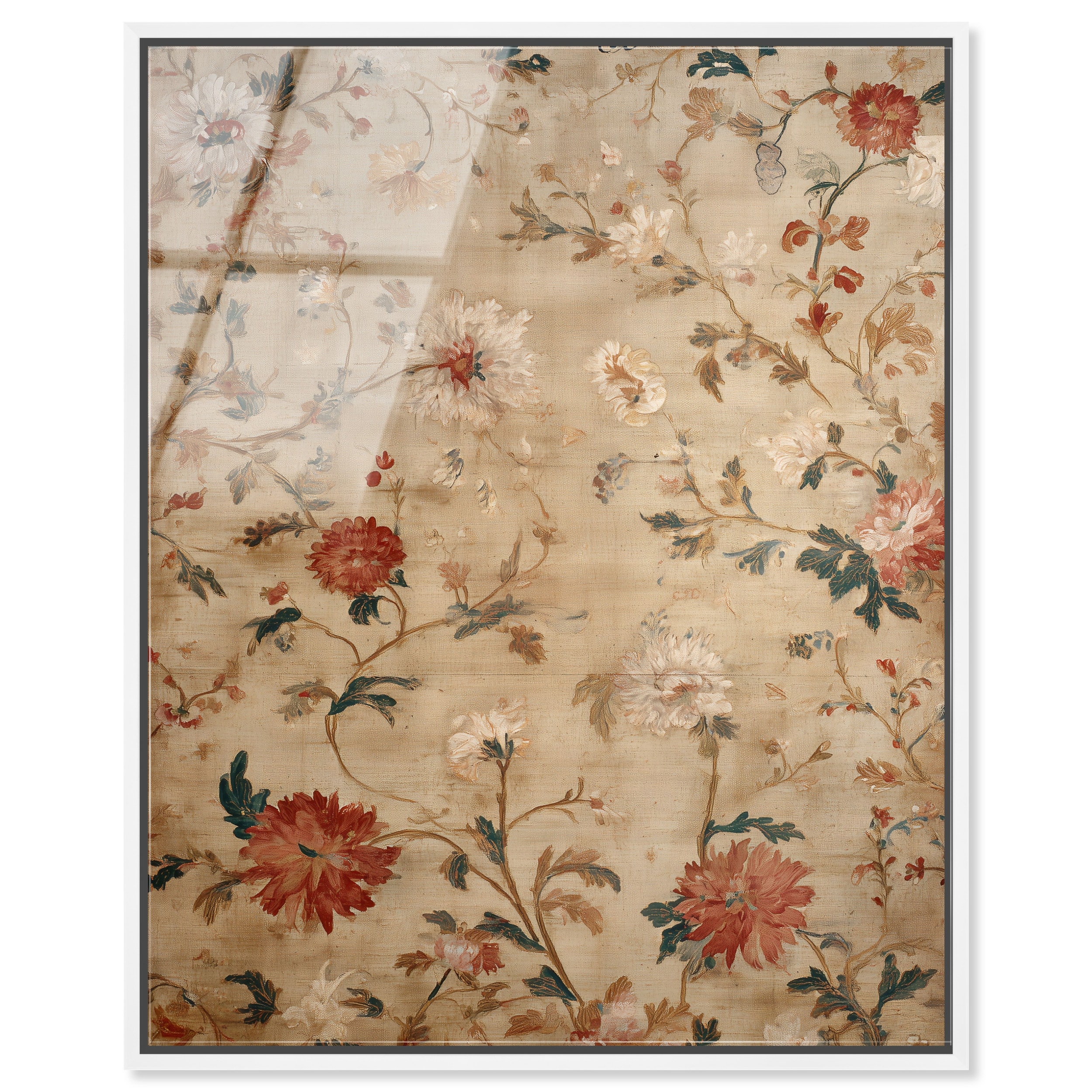 Floral Lattice II Vintage Floral Art Acrylic Print by Art Remedy