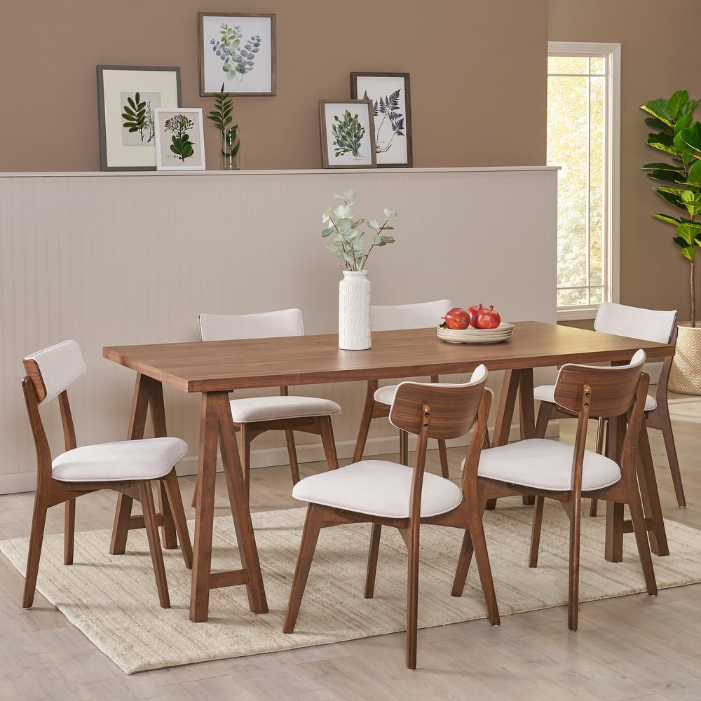 Chazz Mid-Century Modern 7 Piece Dining Set with A-Frame Table by Christopher Knight Home