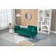 preview thumbnail 81 of 115, Velvet Loveseat Sofa Bed with 2 Pillows, Mid Century 2-Seat Couches Convertible Sofa Bed for Living Room, Bedroom,Office
