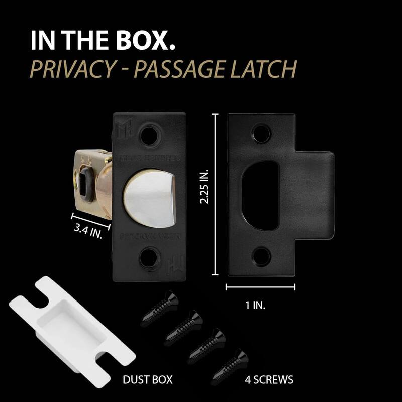 Mega Handles 2-Way Adjustable Door Latch | Universal Half Moon Spindles | For Hidden & Interior Door Lock Systems