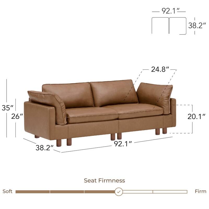 Spruce & Spring Modular Cloud Couch Sofa with Wood Legs for Living Room