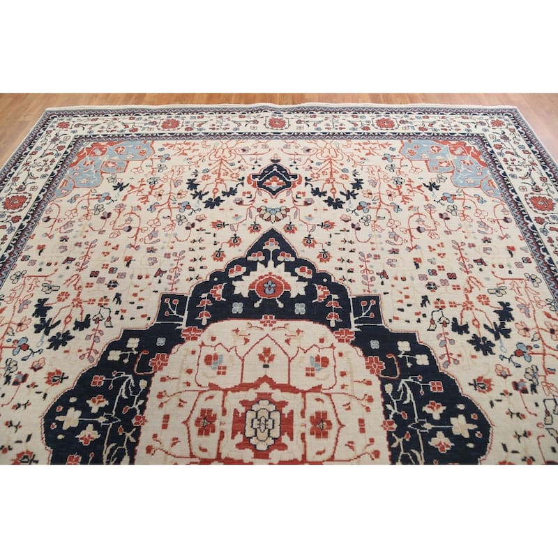 Floral Kashan Mohtasham Turkish Oriental Area Rug Wool Hand-knotted - 9'9" x 13'0"