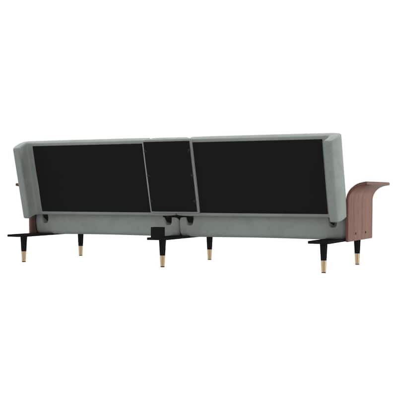 vidaXL Sofa Bed Convertible Sofa Bed with Cup Holders for Living Room Velvet - 88.2" x 35" x 27.6"
