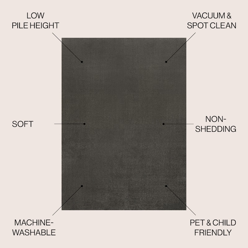 JONATHAN Y Fawning Classic Solid Low-Pile Machine-Washable Terra Area Rug