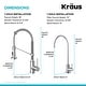 preview thumbnail 119 of 147, Kraus Bolden 2-Function 1-Handle Commercial Pulldown Kitchen Faucet