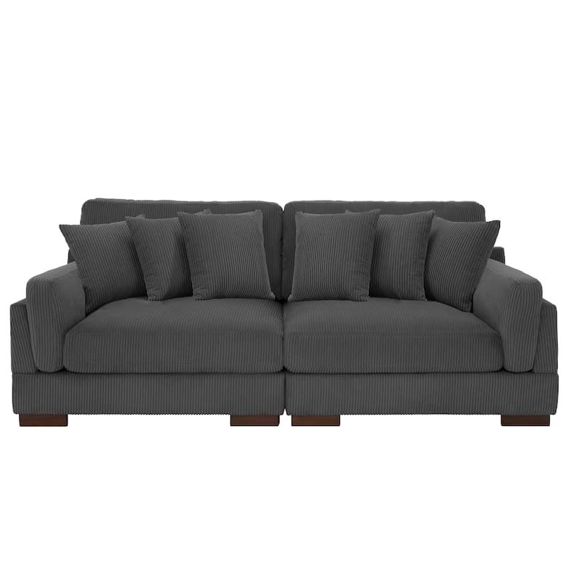 90" Oversized Modular Sectional Corduroy Sofa
