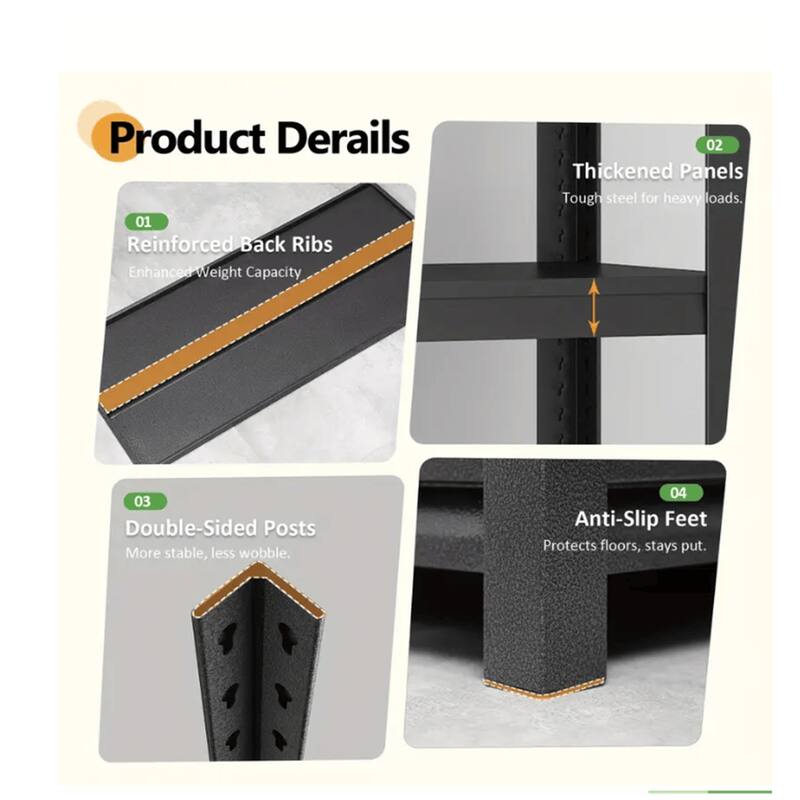 63" Industrial Heavy Duty 4-Tier Shelving Unit