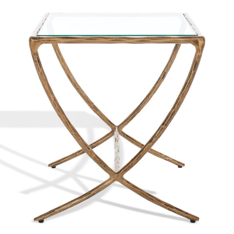 SAFAVIEH Couture Bessy Square Metal Accent Table - 18 In. W x 18 In. D x 20 In. H - 18"W x 18"D x 20"H