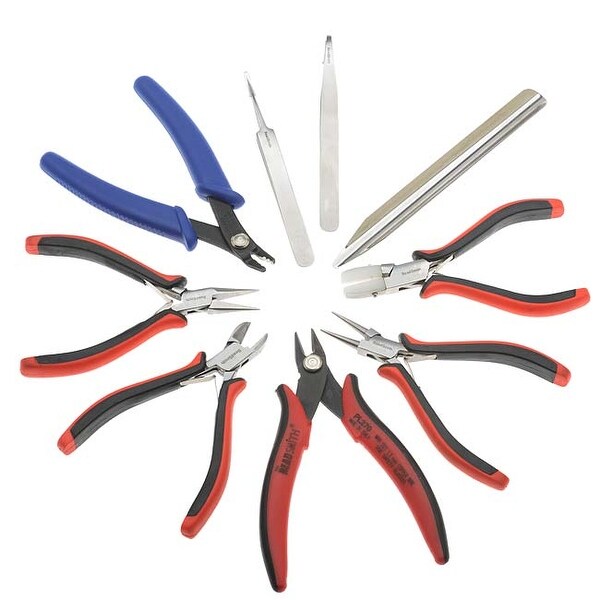 Beadsmith Deluxe Jewelry Pliers Ergonomic Tool Kit 9 Piece w/ Case