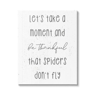 Stupell Spiders Don't Fly Humor Stretched Canvas Wall Art, Design by