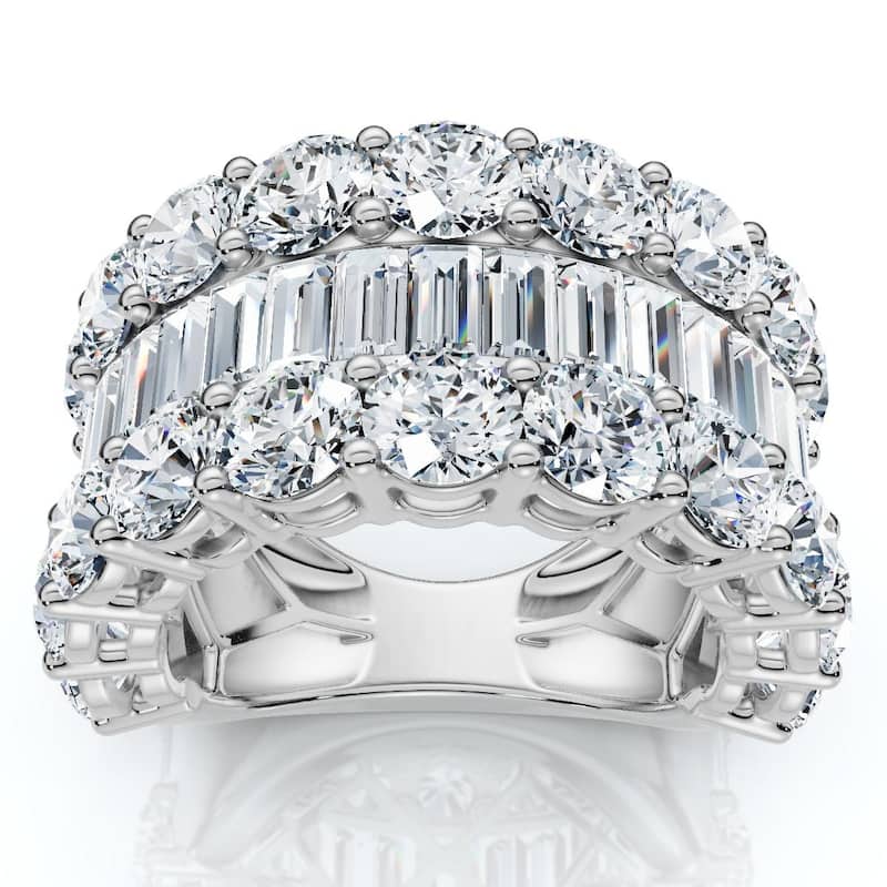 Bliss Diamond 7.50Ct Baguette & Round Diamond Ring Gold Lab Grown - 5.5 - White