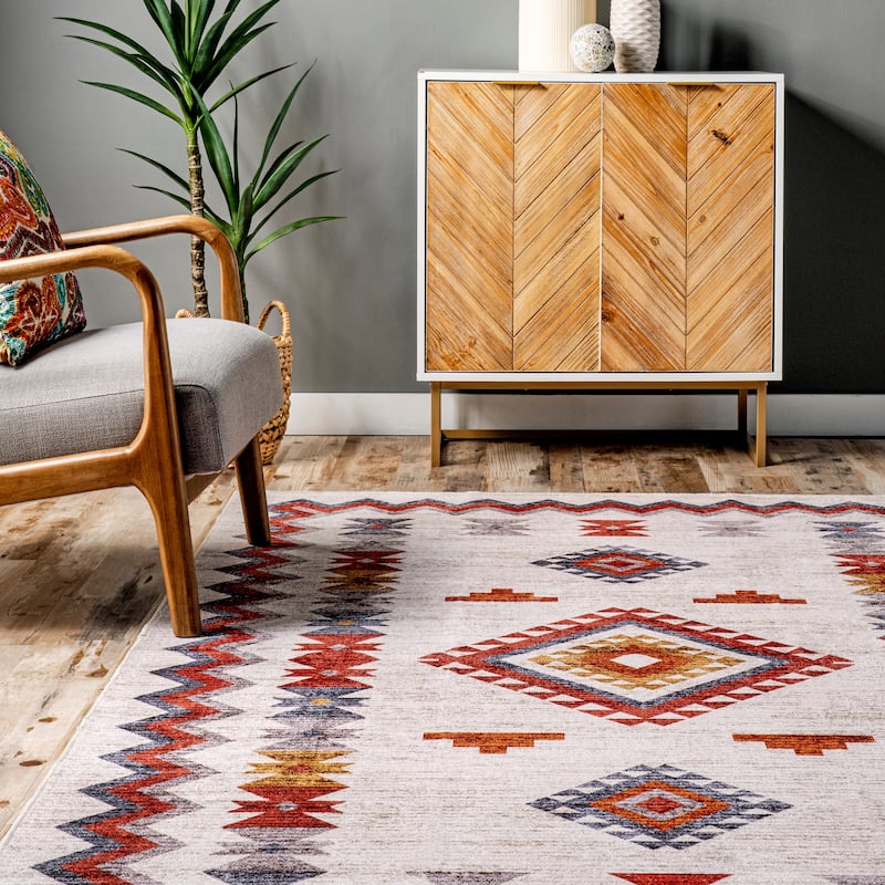 Nuloom Jayde SpinClean Machine Washable Southwestern Diamond Area Rug