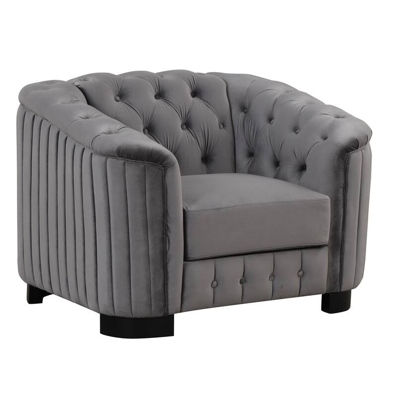 3 Pieces Modern elvet Upholstered Living Room Sofa Set Sectional