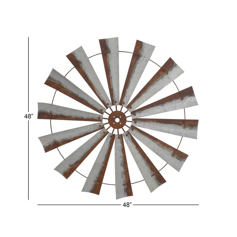 Metal Windmill Indoor Outdoor Home Wall Decor - Roche River Decor