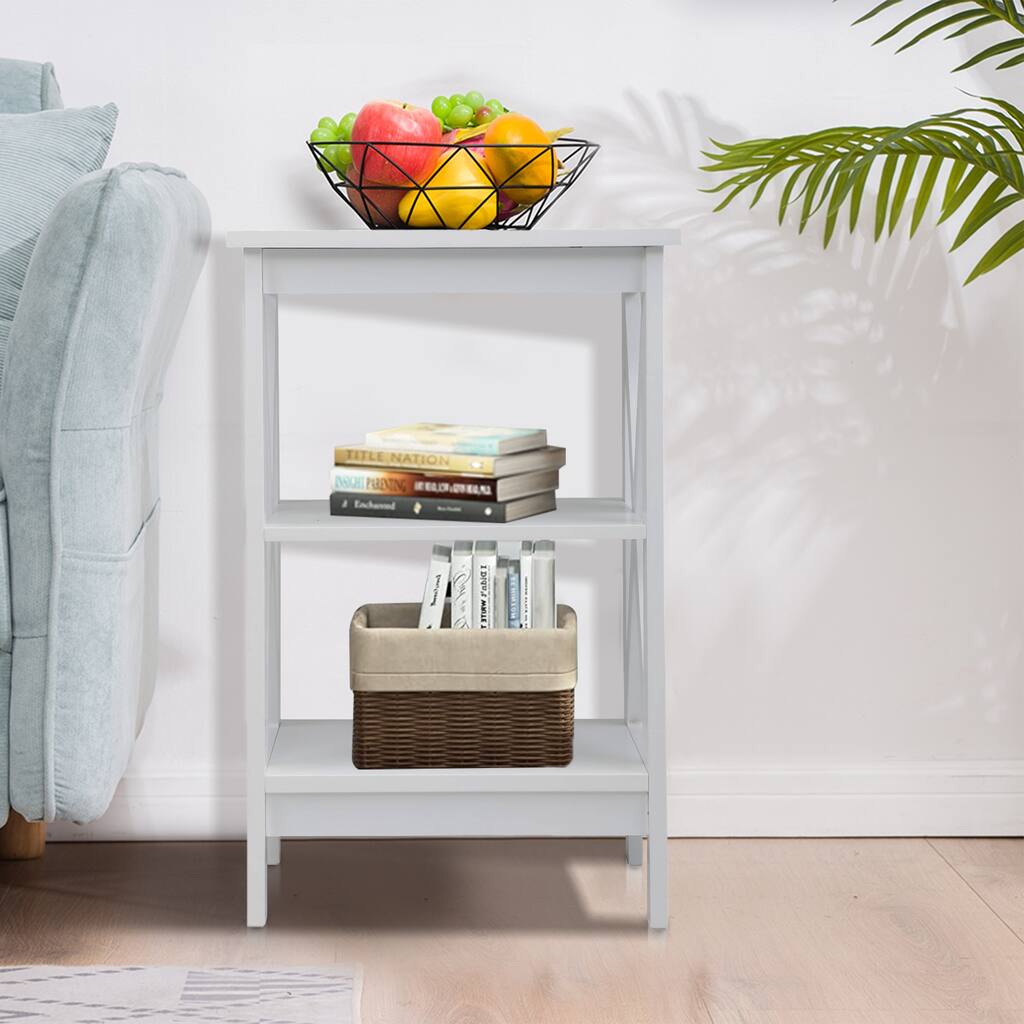 X-shaped three-layer coffee table,set of 2