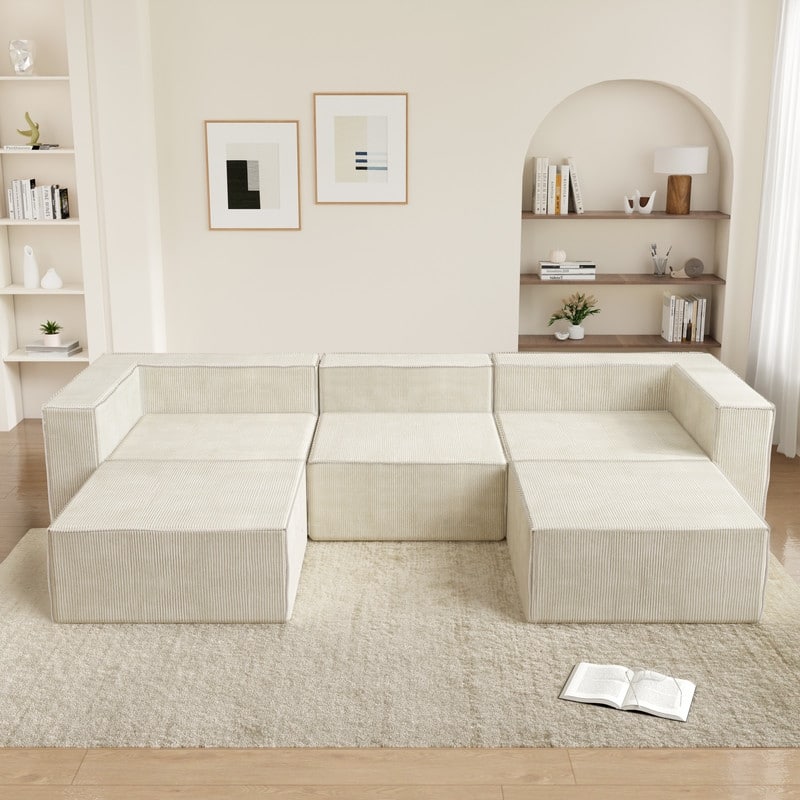 Right Armrest Corduroy Compression Sofa