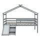 preview thumbnail 3 of 14, Twin Size Low Loft Bed with Slide and Ladder and Safety Guardrails for home