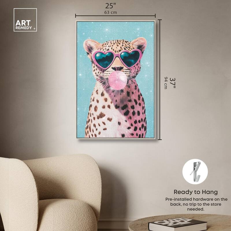 Pastel Cheetah Bubblegum Canvas by Art Remedy