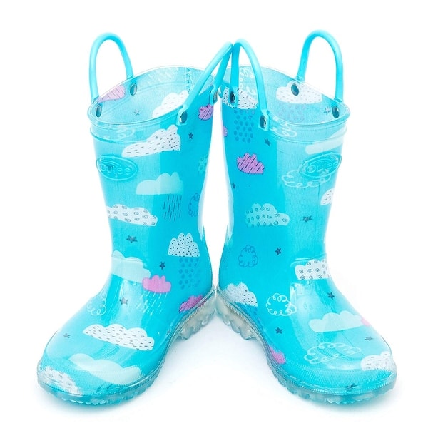 Outee Toddler Kids Adorable Printed Light Up Rain Boots