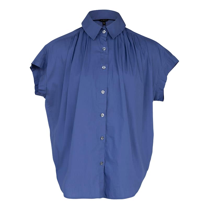 Women's Gather Collar Shirt in Navy - M