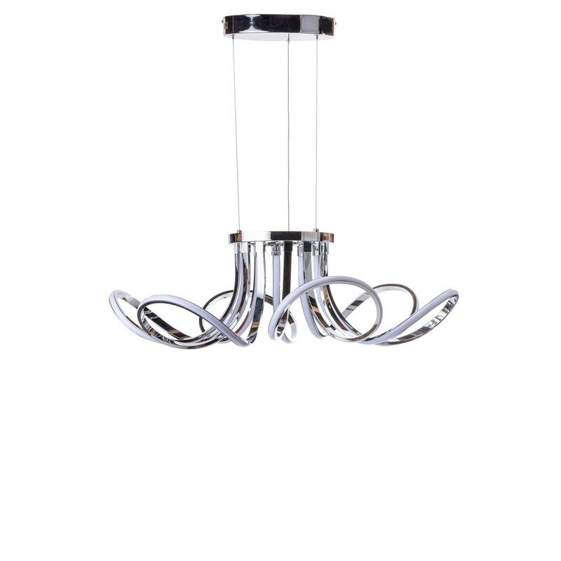 6 Petal Flower Integrated LED Dimmable Chrome Chandelier