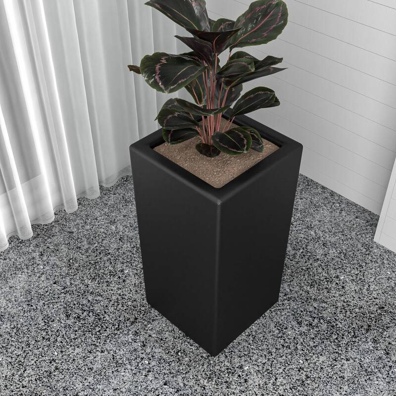 Modern Tall Square in Fiberstone and MGO Clay Planter Terra Series