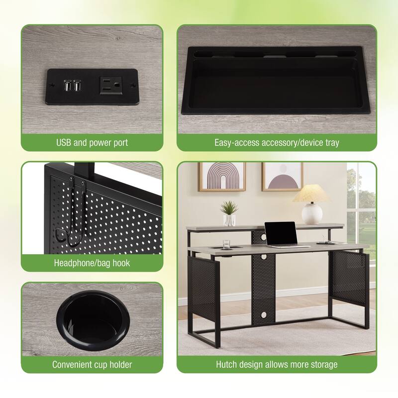 ACE 60" Desk with Hutch Shelf