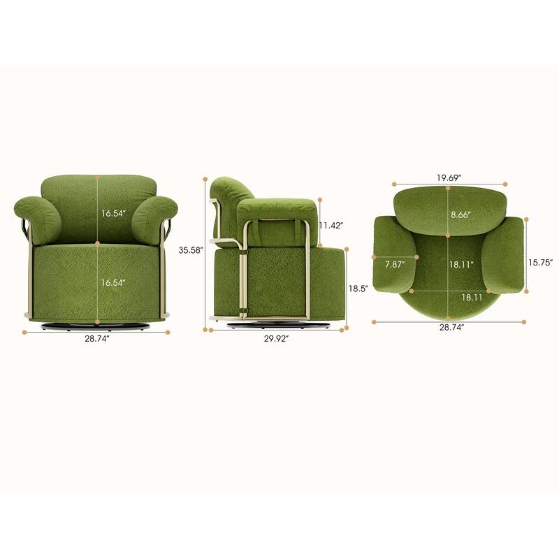 360 Degree Barrel Swivel Accent Sofa Chair for Living Room Office