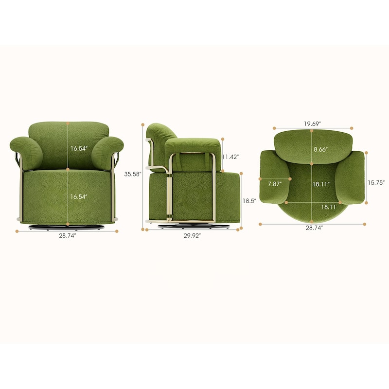 360 Degree Square Swivel Accent Sofa Chair for Living Room