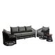 preview thumbnail 54 of 81, Rope Woven Patio Conversation Set with Swivel Chair & Settee Cushions