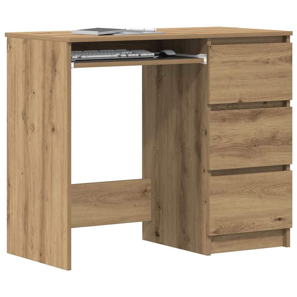 vidaXL Desk Artisan Oak Engineered Wood Compact Desk Rectangular