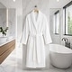 preview thumbnail 3 of 10, Authentic Hotel Spa Herringbone Weave Turkish Cotton Unisex Bath Robe S/M - White
