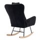 preview thumbnail 38 of 48, Modern Living Room Teddy Fabric Rocking Chair with Pocket and Headrest, Dark Green