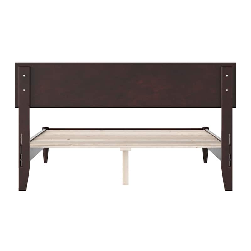 Modern Low Profile Platform Bed - Solid Wood Bed Frame - Espresso Finish - Full Size Bed