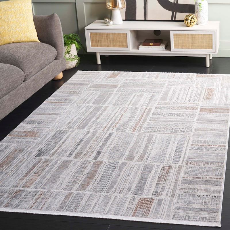 SAFAVIEH Diamond Hermieke Modern Contemporary Rug - 9' x 12' - Grey/Light Grey