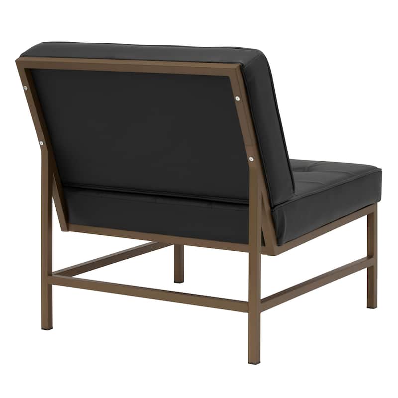 Studio Designs Home Ashlar Metal and Tufted Blended Leather Armless Accent Chair